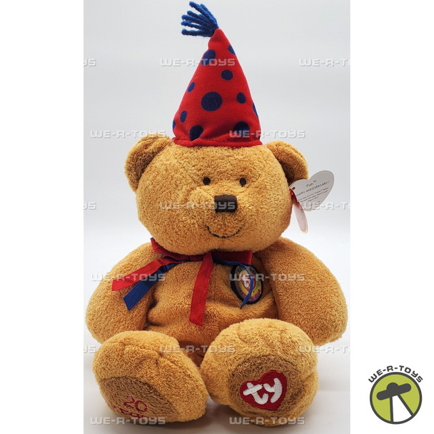Ty Beanie Buddy Fun the Bear with Red Party Hat Plush 2000
