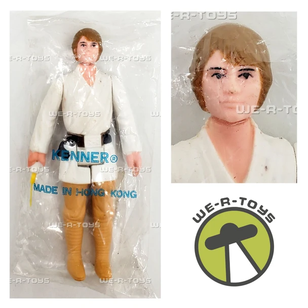 Vintage Kenner 1977 Star Wars Hong Kong Luke Figure Brown Hair ESB-C Baggie
