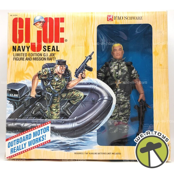 GI Joe Navy Seal Action Figure And Mission Raft Set FAO Schwarz 81234