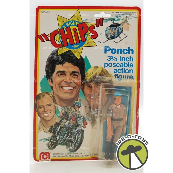 CHiPs Ponch 3.75" Poseable Action Figure 1977 Mego Corp No. 08010/1