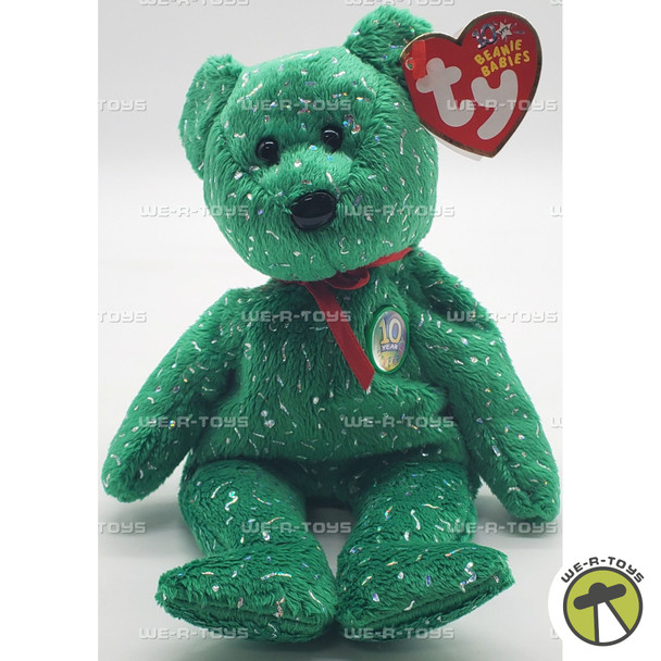 Ty Beanie Baby Decade the Bear Green Version Plush 2003