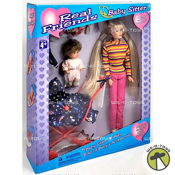 Real Friends Baby Sitter Magically Changing Baby Carriage Doll Playset 1999