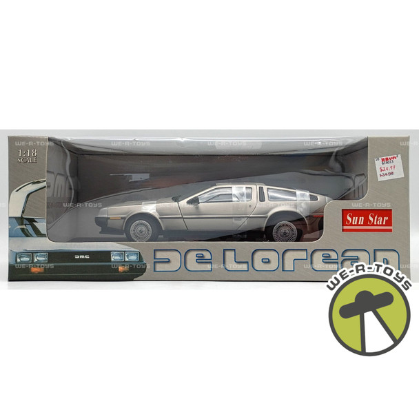 Sun Star 1981 De Lorean LK Silver 1:18 Scale Vehicle On Base Item # 2701