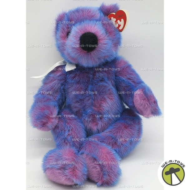 Ty Classics Purplebeary the Bear with Silver Ribbon Plush