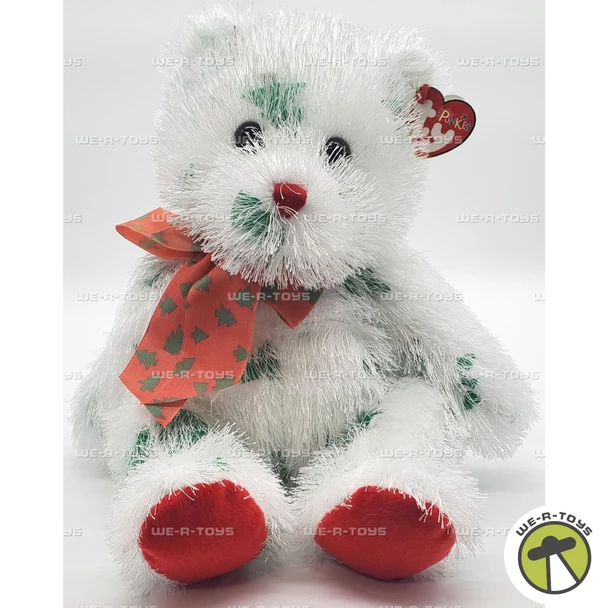 Ty Punkies Santa Claws the Bear with Orange and Green Ribbon Plush