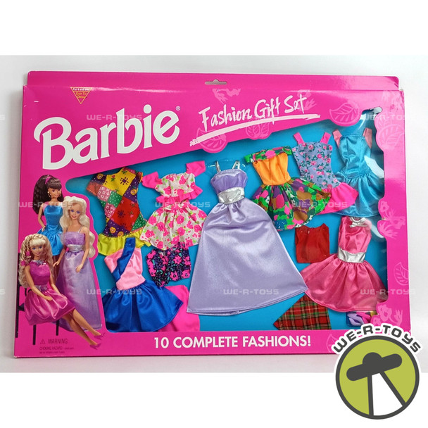 Barbie Fashion Gift Set 10 Complete Fashions Dress & Skirt Fashions Mattel 1995