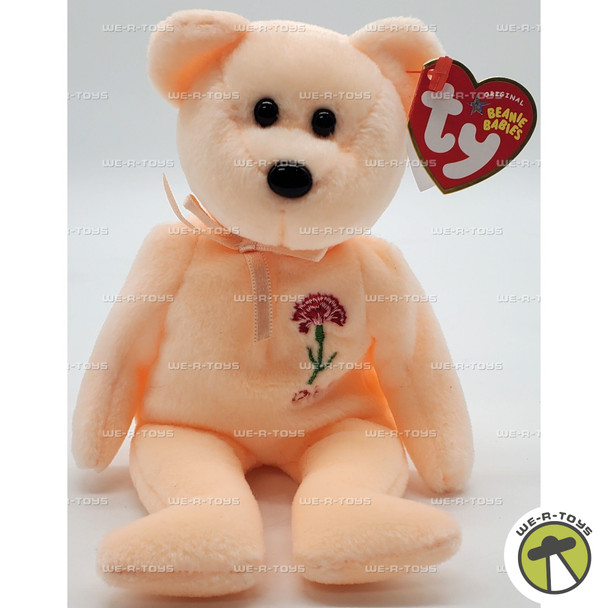 Ty Beanie Baby Ohio Scarlet Carnation Bear Plush 2005