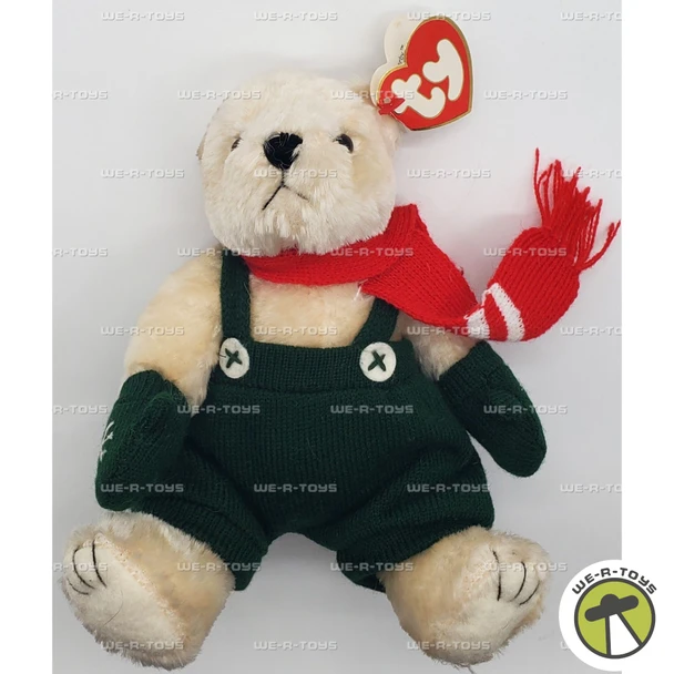 Ty Attic Treasures Weatherby the Bear with Red and White Scarf Plush