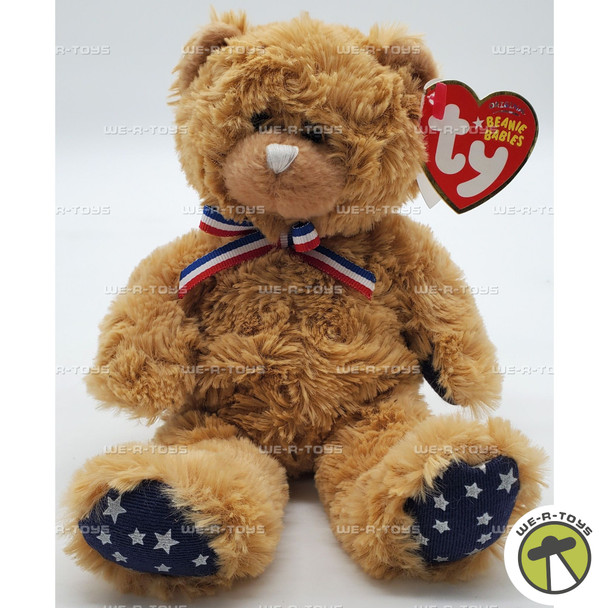 Ty Beanie Baby Uncle Sam the Bear with White Nose Independence Day Plush 2007