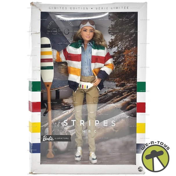 Hudson's Bay HBC Stripes Barbie Signature Doll 2019 Mattel #GHT68