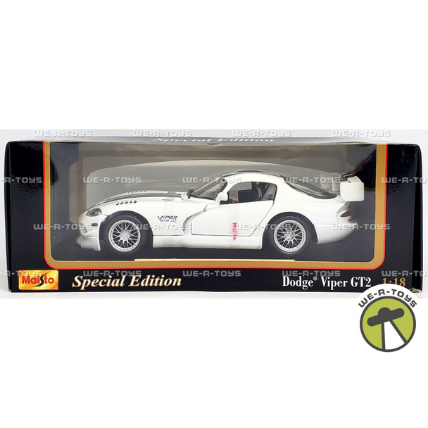 Dodge Viper GT2 Die Cast Car White with Blue Stripes Maisto 31845