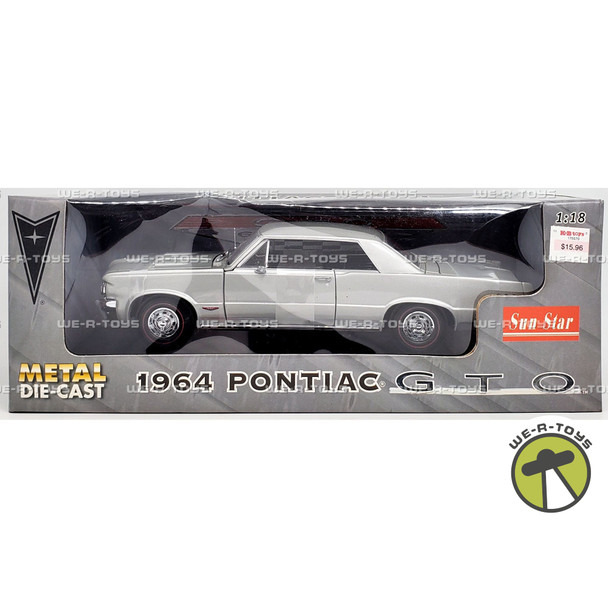 1964 Pontiac GTO Silver Metal Die Cast Car Sun Star 01821