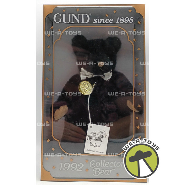Gund Black Collectors Bear 1992 Teddy Bear Plush 9 Inch Gold Tag
