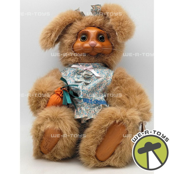 Robert Raikes Dottie Plush Easter Rabbit Brown With Wooden Face Applause 1992