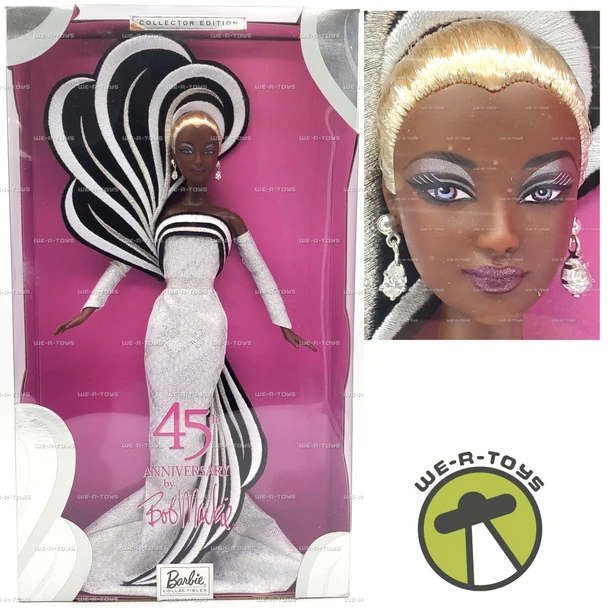 45th Anniversary Barbie Bob Mackie Doll African American 2003 Mattel #B3453