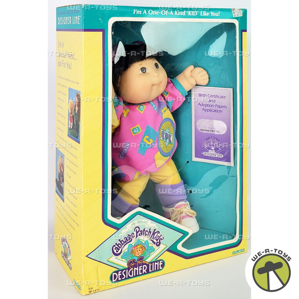 Cabbage Patch Kids Designer Line Doll Brown Eyes Black Hair 1988 Coleco 03520