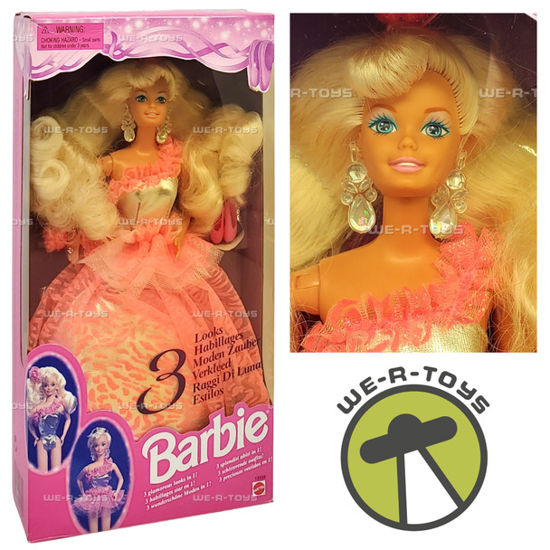 Barbie 3 Looks Doll Multilingual Box 1994 Mattel 12339