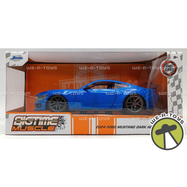 BigTime Muscle 2024 Ford Mustang Dark Horse Blue DieCast Vehicle 2025 Jada 53003