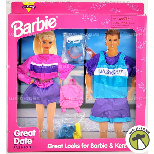 Barbie and Ken Great Date Fashions Workout Outfits 1996 Mattel 68588