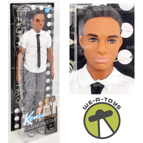 Barbie Fashionistas #10 Ken Classic Cool Black Doll 2016 Mattel 59176