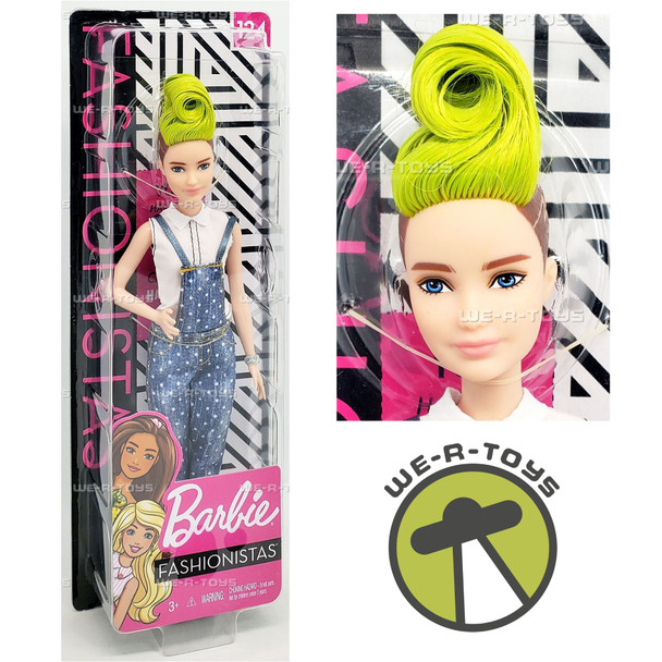 Barbie Fashionistas Doll #124 with Green Striped Mohawk 2018 Mattel FXL57