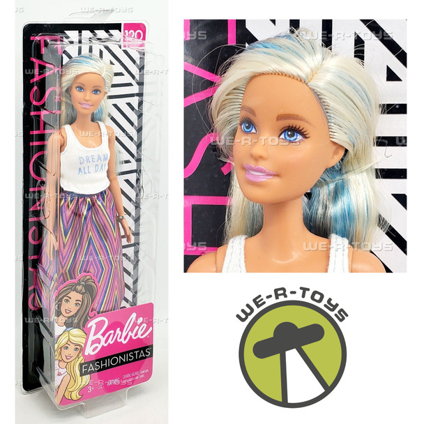 Barbie Fashionistas Doll #120 with Blue and Platinum Blonde Hair Mattel FXL53