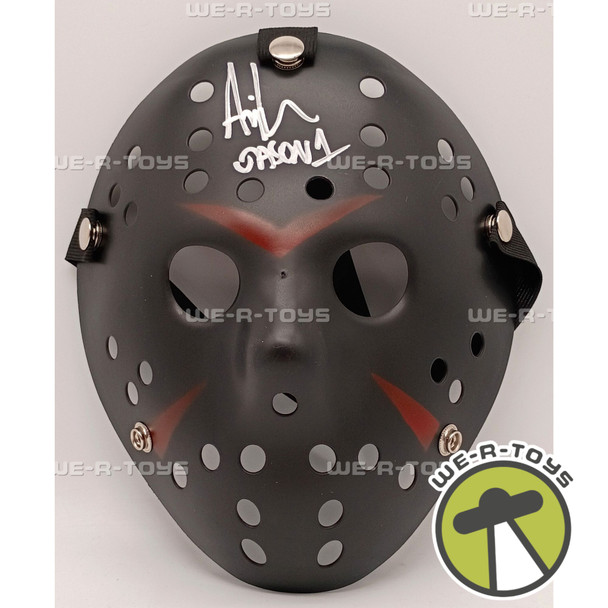 Friday the 13th Jason Mask Ari Lehman Autographed Beckett Witness Black Version