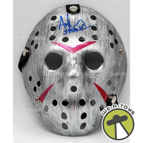 Friday the 13th Jason Mask Ari Lehman Autographed Beckett Witness Silver Version