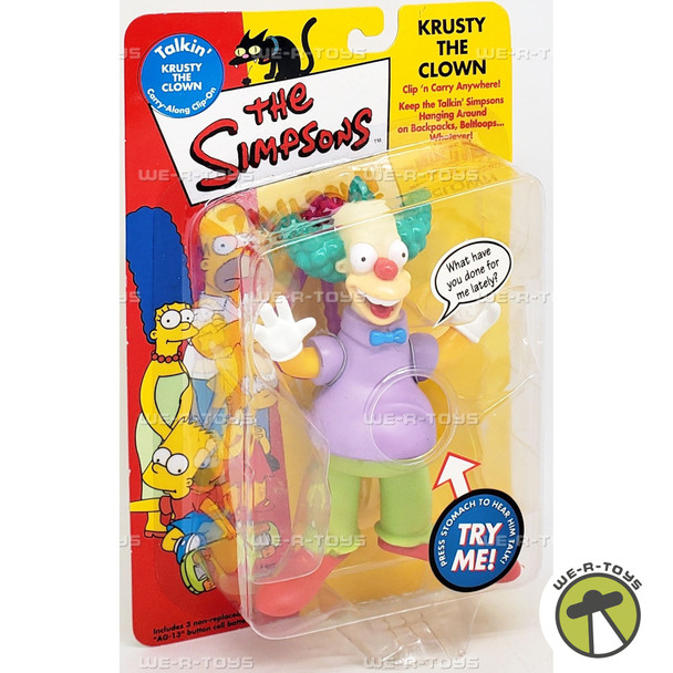 The Simpsons Talkin' Krusty the Clown Clip and Carry Figure 2000 Playmates 30041