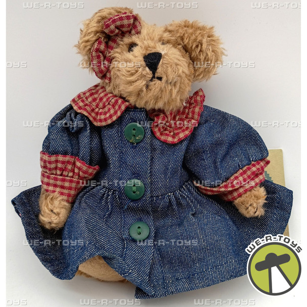 Boyds Bears Bonnie 6 Inch Plush Bear In Denim Dress #913951 JB Bean Series 1999