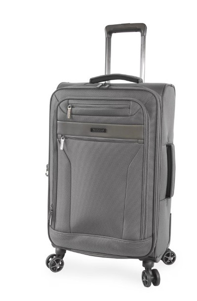 Brookstone Harbour 26" Softside Medium Checked Spinner Luggage, Dark Charcoal