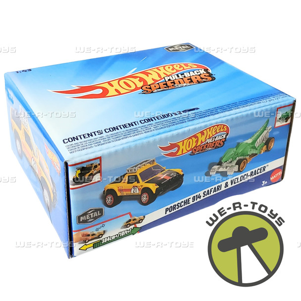 Hot Wheels Pull-Back Speeders Porsche 914 Safari & Veloci-Racer 2 Pack