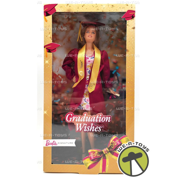 Graduation Wishes Barbie Doll Signature Brunette in Cap & Gown 2025 Mattel JJX81