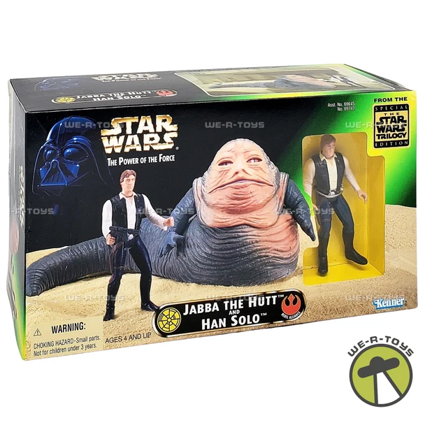 Star Wars The Power of the Force Jabba The Hutt And Han Solo Action Figures 1997