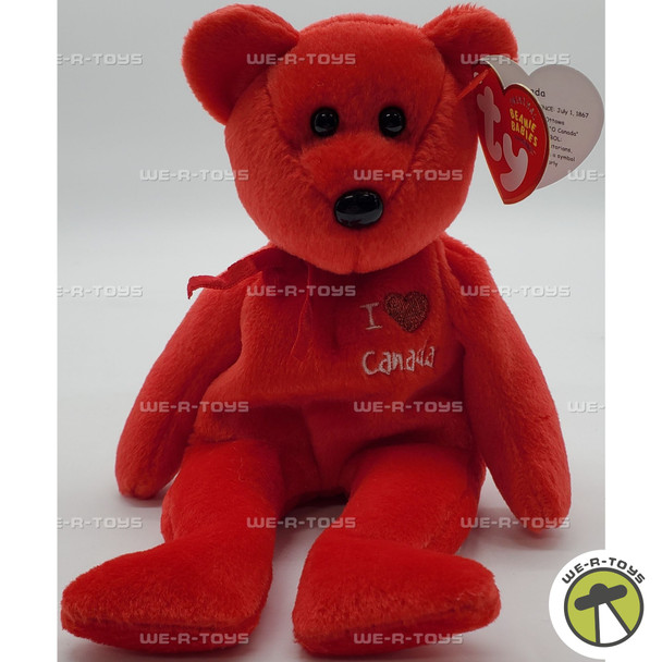 Ty Beanie Baby I Love Canada the Bear Plush 2004