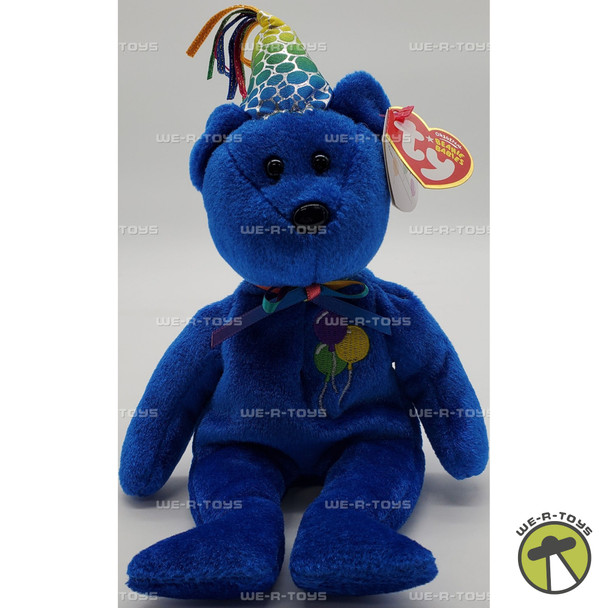 Ty Beanie Baby Happy Birthday the Bear Plush Blue Version