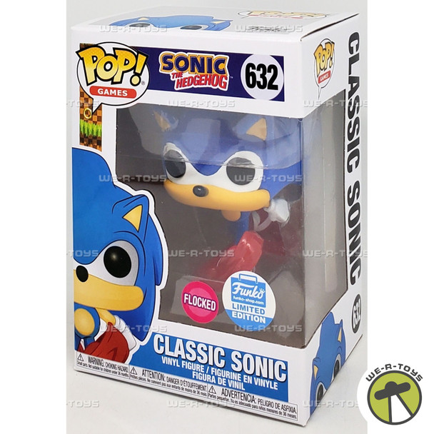 Funko POP Sonic The Hedgehog Classic Sonic 632 Flocked Figure