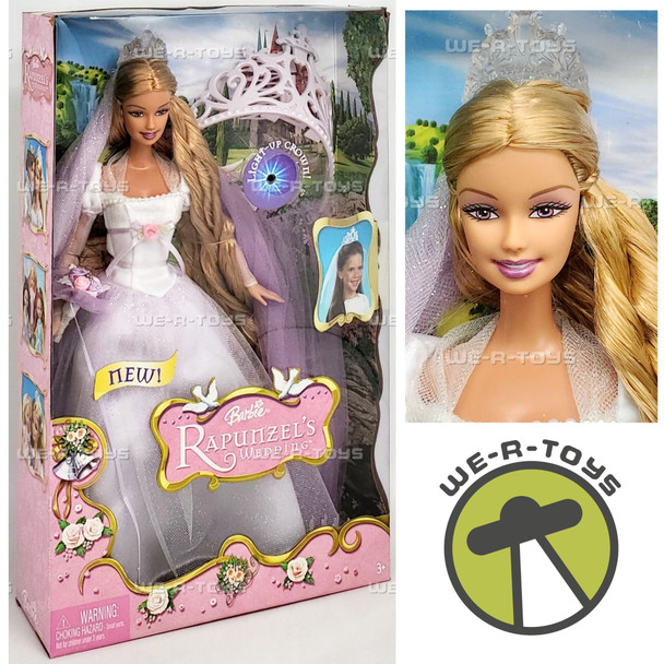 Rapunzel's Wedding Barbie Doll with Light Up Crown 2005 Mattel J1014