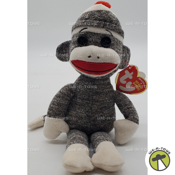 Ty Beanie Baby Socks the Sock Monkey Plush 2010