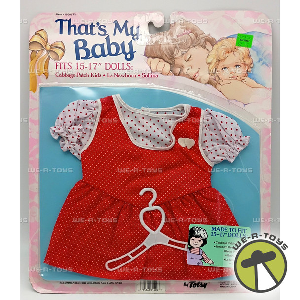 Totsy That's My Baby Red Polkadot Dress Doll Fashion for 15-17" Dolls 1986 #1500