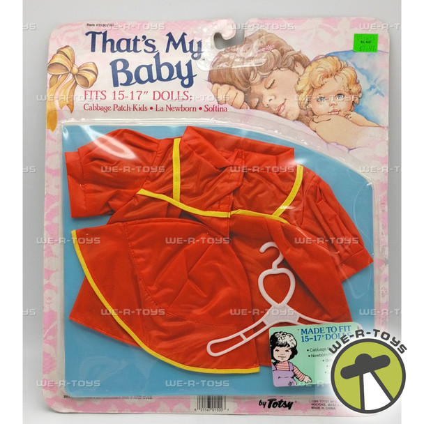 Totsy Thats My Baby Orange Raincoat & Hat Doll Fashion Set for 15-17" Dolls 1986