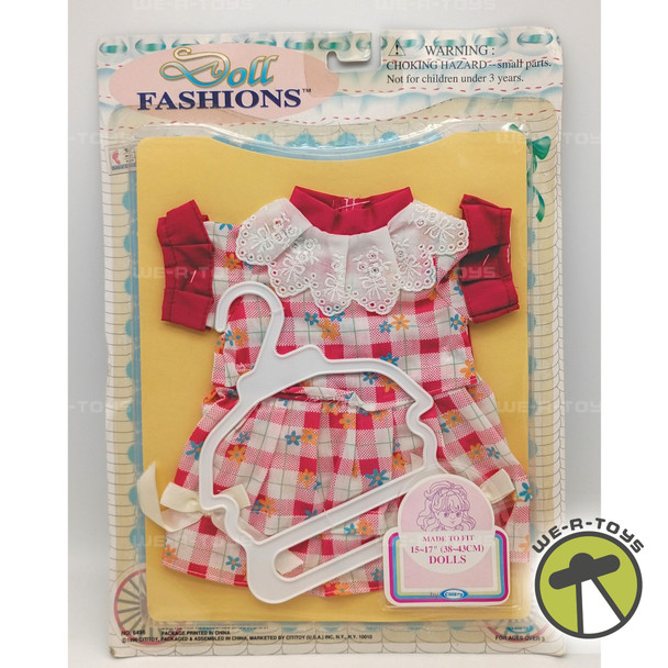 Cititoy Doll Fashions Set for 15-17 Inch Dolls Pink & White Dress 1990 No. 6496