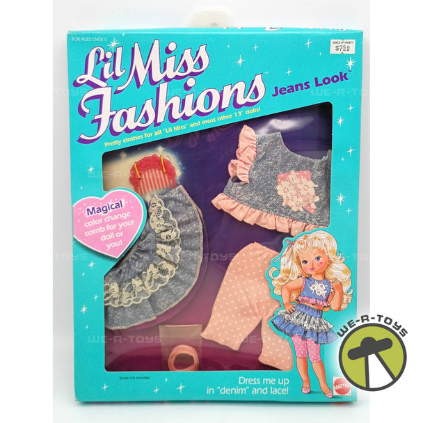 Lil Miss Fashions Jeans Look Fashion Set for Lil Miss Dolls 1989 Mattel #2265