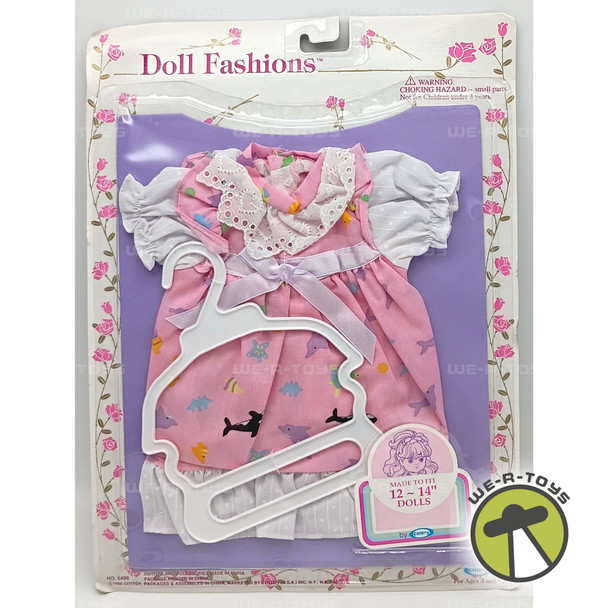 Cititoy Doll Fashion Set for 12-14 Inch Dolls Pink Sea Animals Dress 1990 #6496