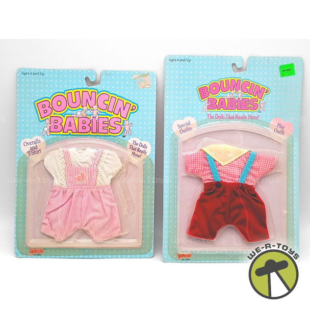 Bouncin' Babies Doll Fashions Set of 2 Overall Short Outfits Galoob 1988/1989