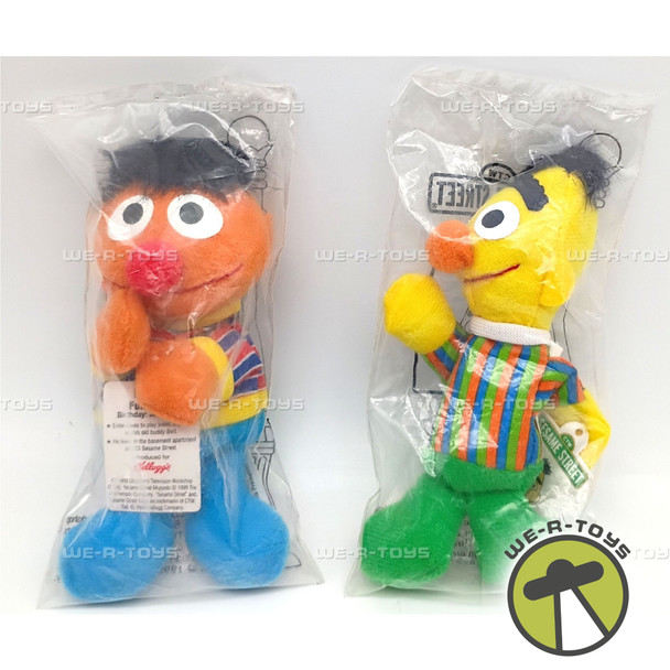 Sesame Street Bert & Ernie Mini Beans Plush Set of 2 Kellogg's 1999