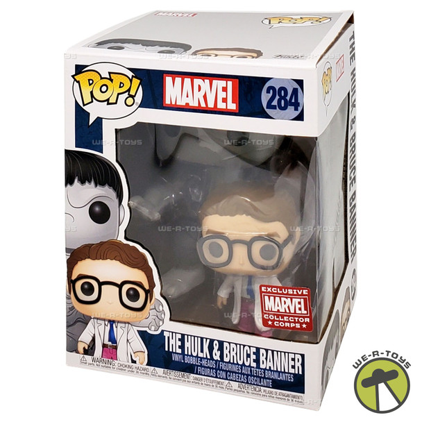 Funko POP Marvel The Hulk and Bruce Banner 284 Vinyl Bobble Head Figures