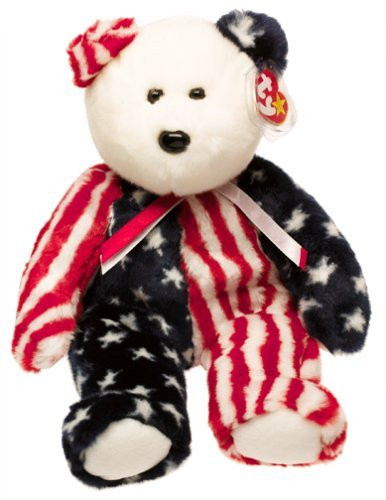 TY Spangle the American Bear Beanie Buddy 14 by Beanie Babies