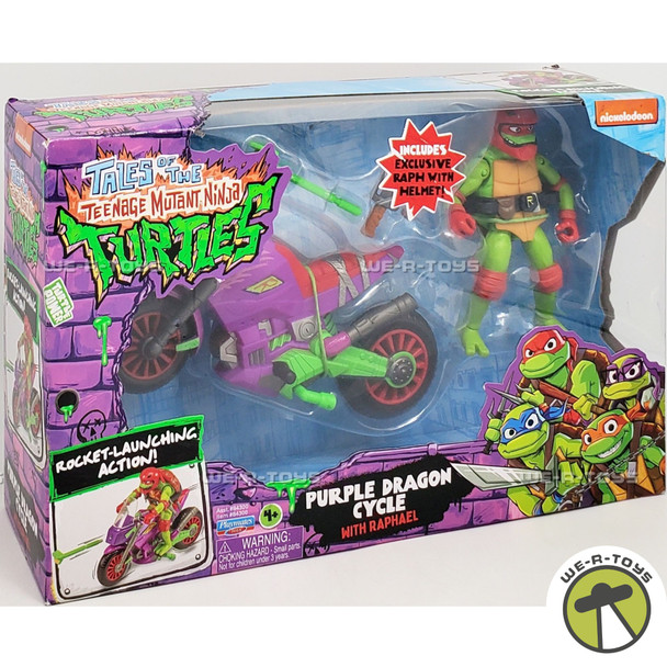 TMNT Purple Dragon Cycle Vehicle with Raphael Figure 2024 Playmates 84306