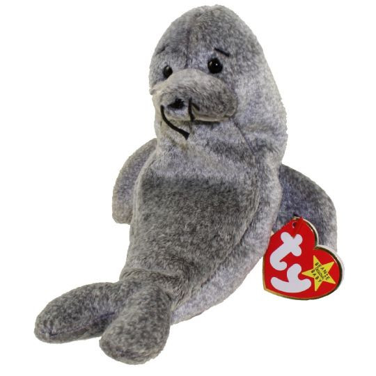 Ty Slippery Gray Seal Water Animal Beanie Baby